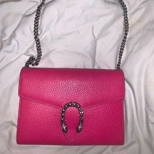 Pink Gucci Dinoysus Mini Wallet on Chain Bag